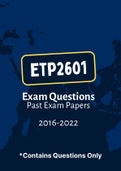 ETP2601 - Exam Questions PACK (2016-2022)