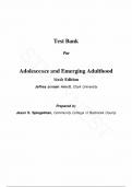 Test Bank - for Adolescence and Emerging Adulthood: A Cultural Approach 6th Edition by Jeffrey Jensen Arnett, All Chapters | Complete Guide A+