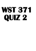 WST 371  QUIZ 2 2022