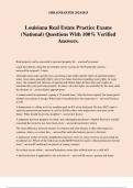 Louisiana Real Estate Practice Exams (National) Questions With 100% Verified Answers.