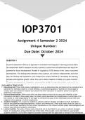 IOP3701 Assignment 4 (ANSWERS) Semester 2 2024 - DISTINCTION GUARANTEED