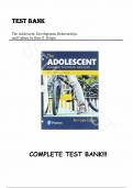 Test Bank - The Adolescent: Development, Relationships, and Culture 14th Edition, by Kim G. Dolgin, All Chapters | Complete Guide A+