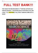 TEST BANK FOR NEUROSCIENCE  6TH EDITION AUTHOR:DALE PURVES,GEORGE J. AUGUSTINE,DAVID FITZPATRICK,WILLIAM C.HALL  ALL CHAPTERS[1-34] LATEST VERSION COMPLETE A+ GUIDE