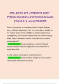 UHC Ethics and Compliance Exam | Practice Questions and Verified Answers | Rated A+ | Latest 2024/2025