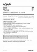 AQA GCSE POLISH FOUNDATION TIER PAPER 1 LISTENING TEST TRANSCRIPT 2024 (8688/LF/T )