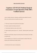 Capstone ATI NCLEX Medical Surgical Assessment 1 Exam Questions With 100% Verified Answers