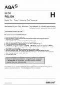 AQA GCSE POLISH HIGHER TIER PAPER 1 LISTENING TEST TRANSCRIPT 2024 (8688/LH/T)