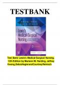 TEST BANK For -Lewis Medical Surgical Nursing, 12th Edition by Mariann M. Harding , Verified Chapters 1 - 69, Complete Newest Version|complete guide | latest update2024|25.