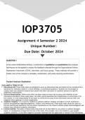 IOP3705 Assignment 4 (ANSWERS) Semester 2 2024 - DISTINCTION GUARANTEED