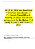 BEST RATED A++ Test Bank Varcarolis' Foundations of Psychiatric-Mental Health Nursing A Clinical 9th Edition by Margaret Jordan Halter |Test Bank|Chapter 1-36 UPDATED 2022