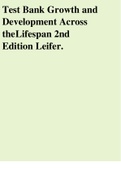 Growth and Development Across the Lifespan 2nd Edition Leifer Fleck Test Bank