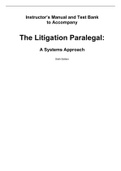 Litigation Paralegal A Systems Approach 6th Edition McCord Solutions Manual