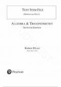 Test Bank - Algebra and Trigonometry 7th Edition by Robert F. Blitzer, All Chapters |Complete Guide A+