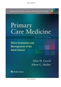 Primary Care Medicine Office Evaluation and Management of the Adult Patient 7th Edition Goroll Mulley Test Bank