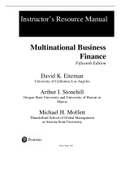 Multinational Business Finance 15th Edition Eiteman Solutions Manual 