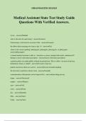 Medical Assistant State Test Study Guide Questions With Verified Answers.