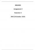 RSK4802 Assignment 2(Detailed Answers)  Semester 2 Due 28 October 2024.