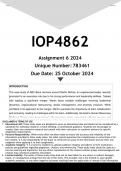 IOP4862 Assignment 6 (ANSWERS) 2024 - DISTINCTION GUARANTEED