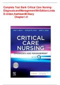 Test Bank for Critical Care Nursing Diagnosis and Management 9th Edition by Linda D. Urden, Kathleen M. Stacy Included All Chapters 1-41