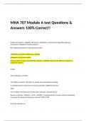  MHA 707 Module A test Questions & Answers 100% Correct!!