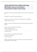 SCSU BIO120 Exam I(Microbiology (BIO120) course at Southern Connecticut State University) fully solved