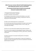 100 of the most common Mental Health Bundle Questions with Elaborated Answers seen on the NCLEX® The Complete NCLEX Mental Health Nursing Bundle Flashcards Updated 2025 Version.