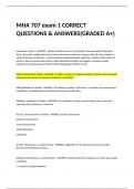 MHA 707 exam 1 CORRECT QUESTIONS & ANSWERS(GRADED A+)