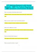 CITI Defining Research with Human Subjects - SBE/ The Federal Regulations – SBE Questions and Answers Graded A