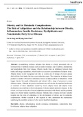 Obesity and Its Metabolic Complications: The Role of Adipokines and the Relationship between Obesity, Inflammation, Insulin Resistance, Dyslipidemia and Nonalcoholic Fatty Liver Disease 