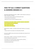  MHA 707 test 1 CORRECT QUESTIONS & ANSWERS (GRADED A+)