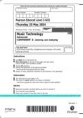 Pearson Edexcel Level 3 GCE Music Technology Advanced COMPONENT 3: Listening and Analysing QP MAY 2024