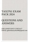 TAX3761 EXAM PACK 2024(Taxation of business activities and Individuals)