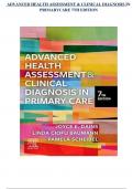 TESTBANK FOR ADVANCED HEALTH ASSESSMENT & CLINICAL DIAGNOSIS IN PRIMARY CARE 7TH EDITION 