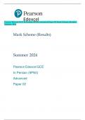 Pearson Edexcel GCE In Persian (9PN0) Advanced Paper 02 Mark Scheme (Results)  Summer 2024 