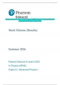 Pearson Edexcel A Level 3 GCE In Physics (9PH0) Paper 01: Advanced Physics I  Mark Scheme (Results) Summer 2024 