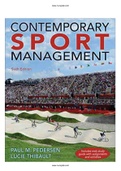 Contemporary Sport Management 6th Edition Pedersen Test Bank