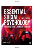 Essential Social Psychology 4th Edition Crisp Test Bank