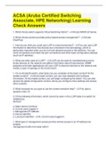 ACSA (Aruba Certified Switching Associate, HPE Networking) Learning Check Answers | 100% verified |  6 pages