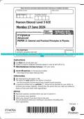 Pearson Edexcel Level 3 GCE Physics  Advanced PAPER 3: General and Practical Principles in Physics QP JUNE  2024