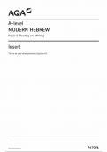 2024 AQA A LEVEL MODERN HEBREW PAPER 1 INSERT (7672/1: Reading and Writing)