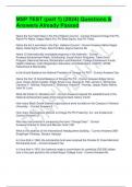 MSP TEST (part 1) (2024) Questions & Answers Already Passed   Name the five fraternities in the Pan-Hellenic Council - Correct Answers:Omega Psi Phi, Alpha Phi Alpha, Kappa Alpha Psi, Phi Beta Sigma, Iota Phi Theta.  Name the the 4 sororities in the Pan- 