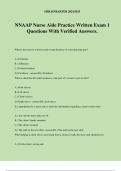 NNAAP Nurse Aide Practice Written Exam 1 Questions With Verified Answers.