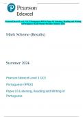 Pearson Edexcel Level 3 GCE Portuguese (9PG0) Paper 03 Listening, Reading and Writing  in Portuguese Mark Scheme (Results) Summer 2024 