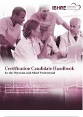 CERTIFICATION CANDIDATE HANDBOOK FOR IBHRE (Physisian and Allied Proffesional)