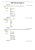 BIO 210 Lec Exam 2 (GRADED A) Questions and Answers- Greenville Technical College