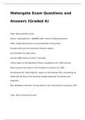 Watergate Exam Questions and Answers (Graded A)