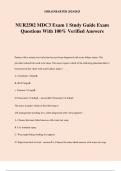 NUR2502 MDC3 Exam 1 Study Guide Exam Questions With 100% Verified Answers