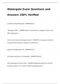 Watergate Exam Questions and Answers 100% Verified