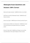 Watergate Exam Questions and Answers 100% Correct