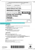 Pearson Edexcel Level 3 GCE Design and Technology (Product Design) Advanced  COMPONENT 1 QP JUNE 2024